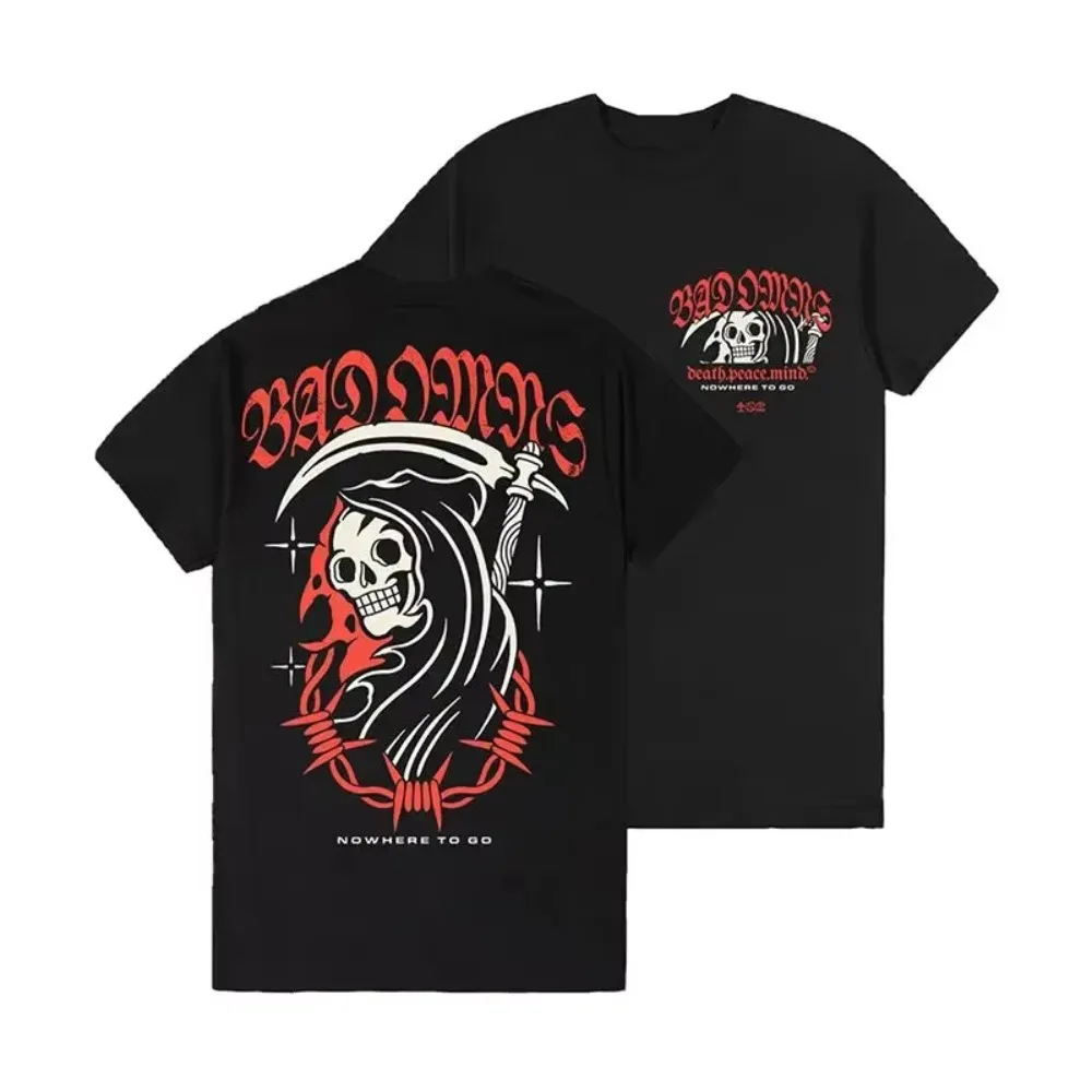 Metal Core, Rock, American Retro, Relaxed Fit, Printed Design, Men's and Women's Cotton Short-sleeved T-shirts, Summer T-shirts