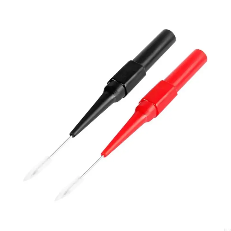 

E1PD 2Pcs Car Detective Tool Multimeter Test Probe 0.7mm Wire Piercing Needle Back Probes Non Destructive Wire Piercing Probe