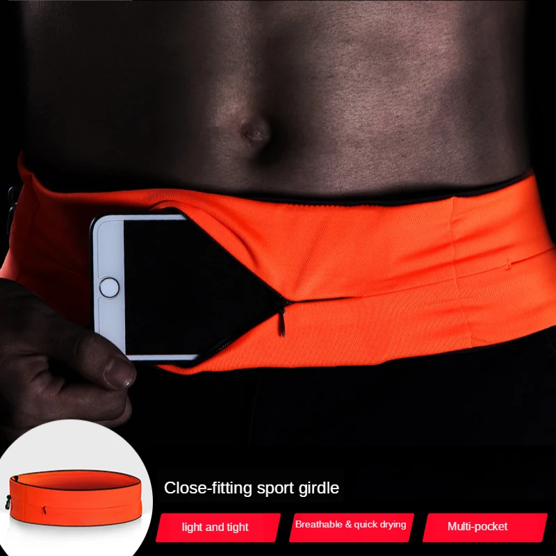 QUESHARK Breathable Invisible Mobile Phone Fanny Pack Multi-functional Running Fitness Cycling Waist Bag 330ML Gradient Kettle