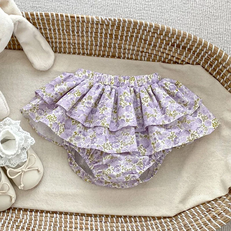 Short PP en coton à imprimé floral pour bébé fille de 0 à 3 ans, bermuda pour nouveau-né, style coréen, nouvelle collection été 2024