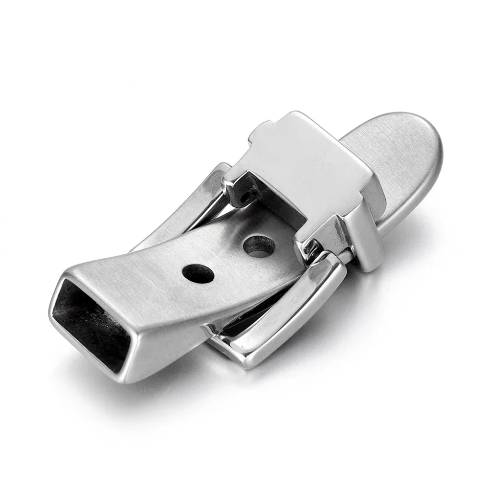 316L Stainless Steel Adjustable Buckle Closure Clasp DIY Bracelet Components Simulated Watch Band 11*5mm Jewelry Making Findings