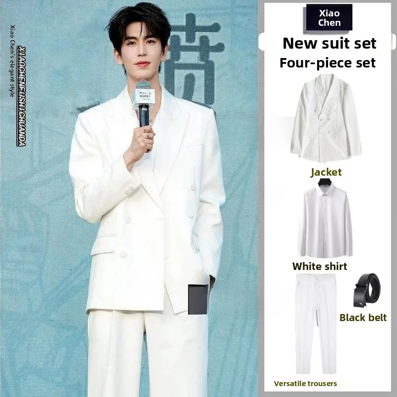 Casual Versatile Men's Suit Jacket Zhang Linghe Shoulder Pad Spring Autumn Loose Handsome High-End Feeling Trendy Westwear