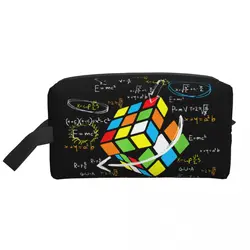 Math Rubik Rubix Rubiks Player Cube Math Lovers Travel Toiletry Bag for Women Cosmetic Makeup Organizer Beauty Storage Dopp Kit