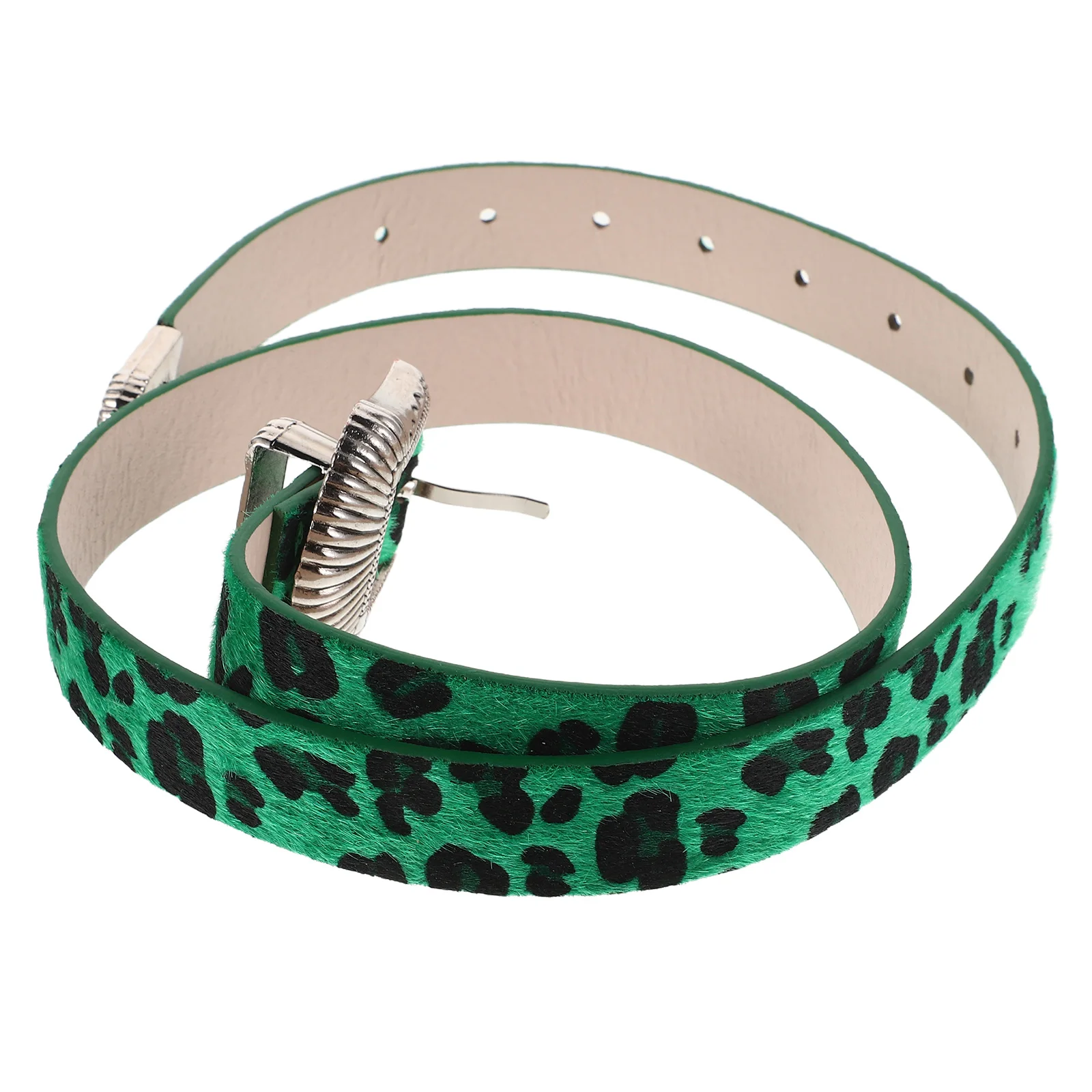 

Leopard Print Belt Fashion Western Buckle Vintage for Pants Ladies Green Women's