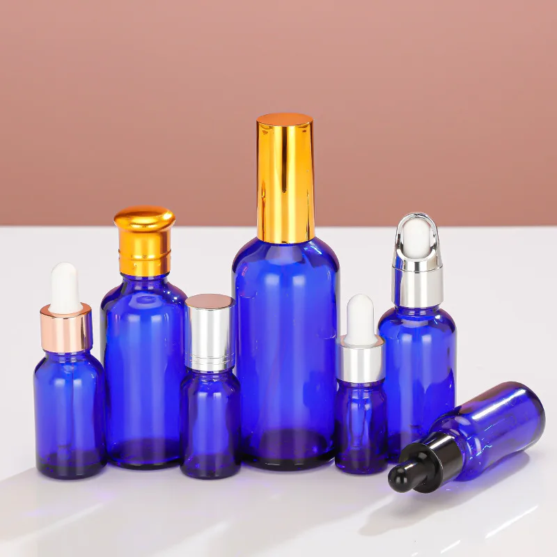 5 ml-100 ml Blau Glas Aromatherapie Flüssigkeit Pipette Flasche Nachfüllbare Flaschen Reise Tropfflaschen Probe Flaschen Sprühflasche