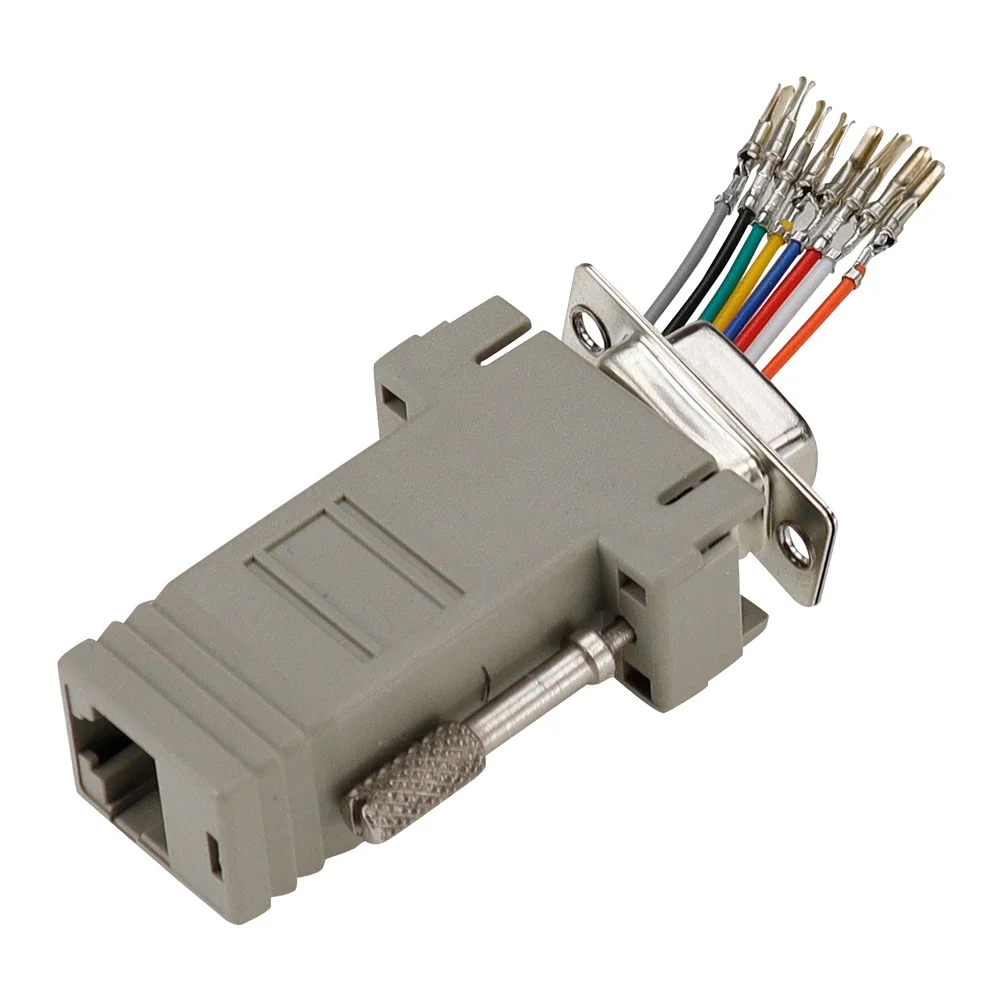 200Pcs DB9หญิง RJ45หญิง RS232โมดูลอะแดปเตอร์ F/F Connector Converter Extender สำหรับคอมพิวเตอร์