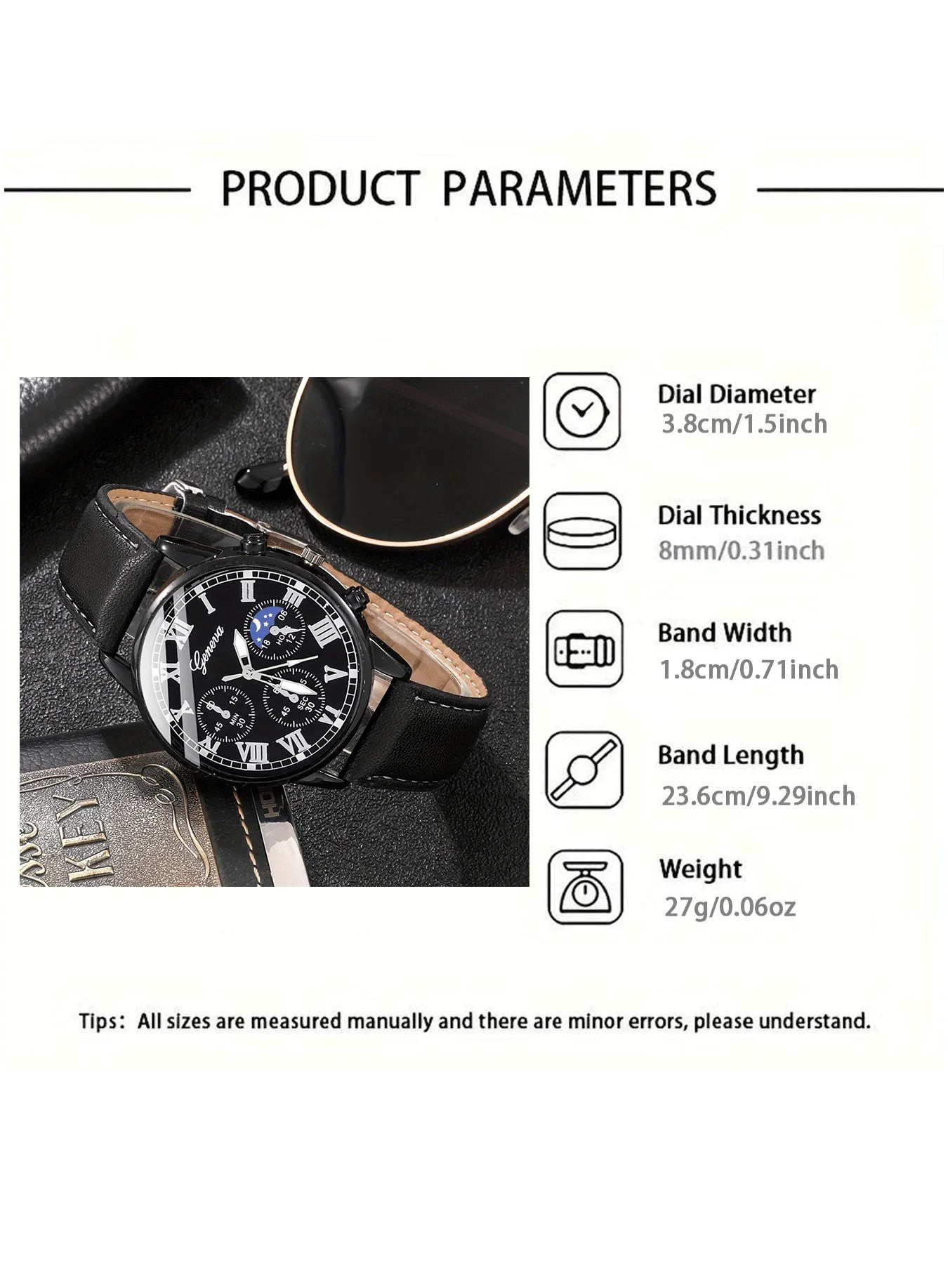 2-piece personalized dial quartz fashionable casual temperament business steel strip men's watch versatile watch