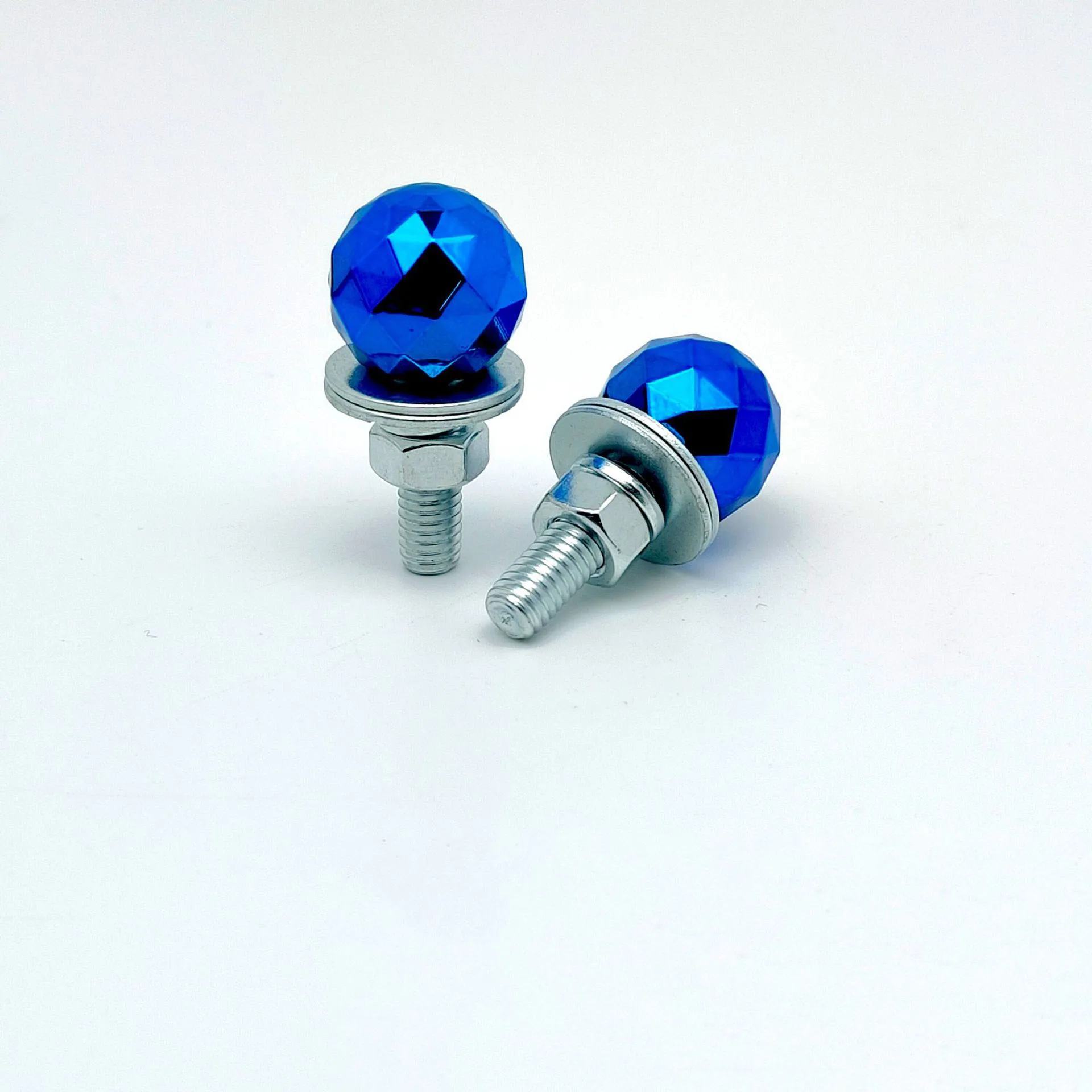 M6 Thread License Plate Screws Diamond Ball Style Compatible with Car and Motorcycle Frames ABS Carbon Steel Build