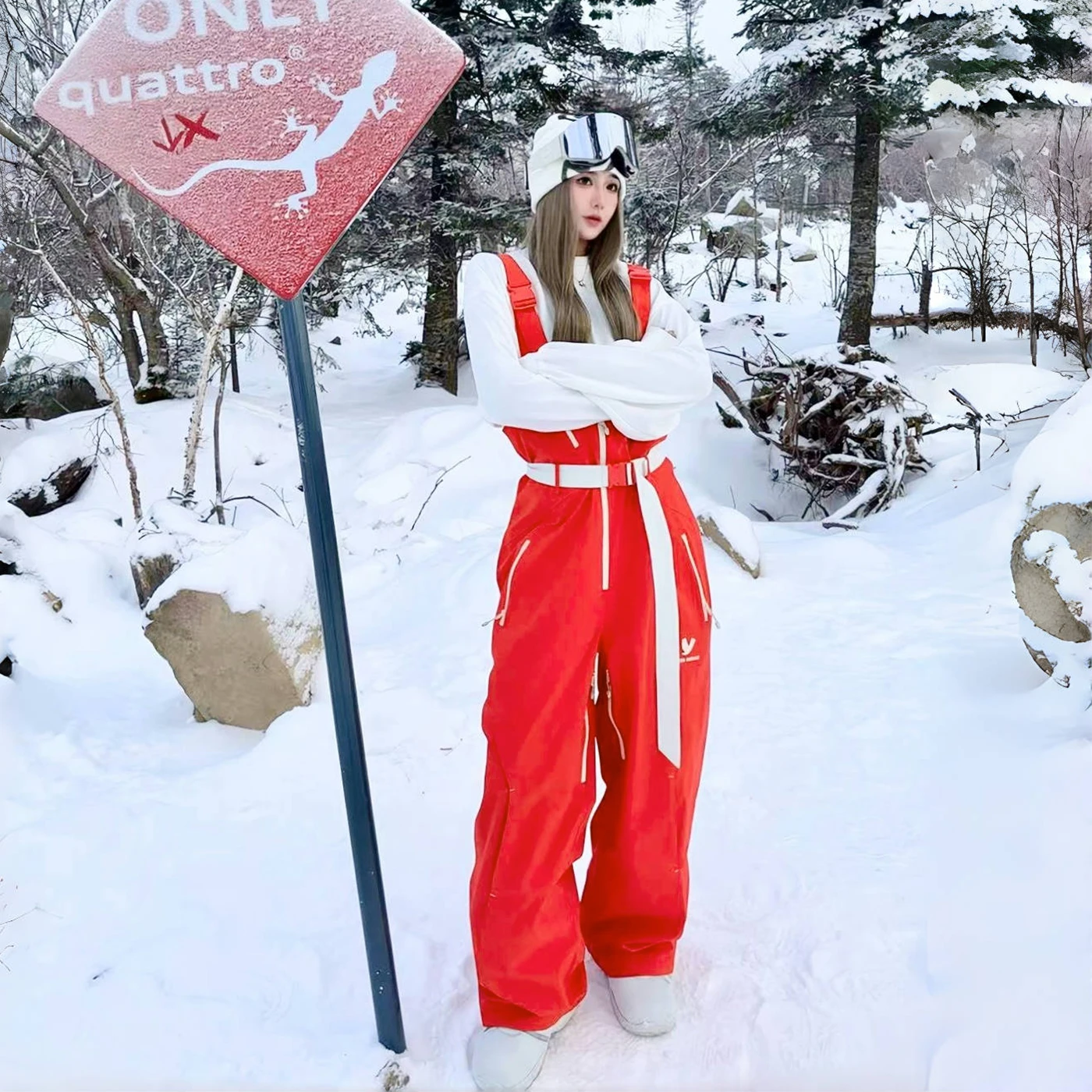 LMM3L الخصر للماء فضفاضة أسود أحمر بيج وزرة التزلج المتخصصة