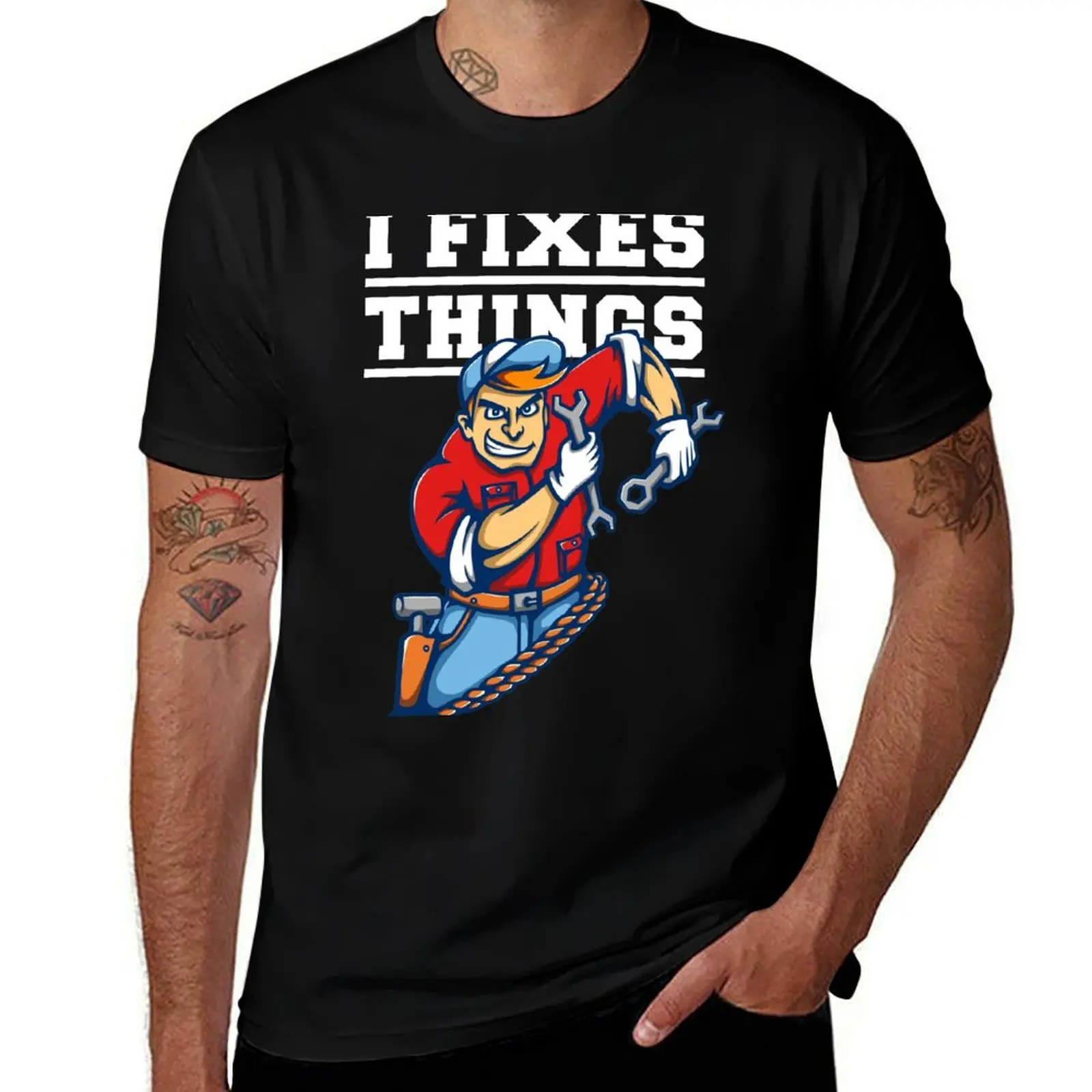 I Fixes Things! T-Shirt Running Gym Short Sleeve Sports Tee