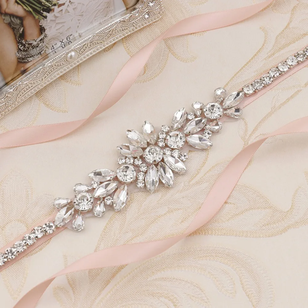 Luxury Wedding Bridesmaid Dress Wedding Sashes for Wedding Accessories Decorated with Rhinstones Belt Bridal cinturon marroqui