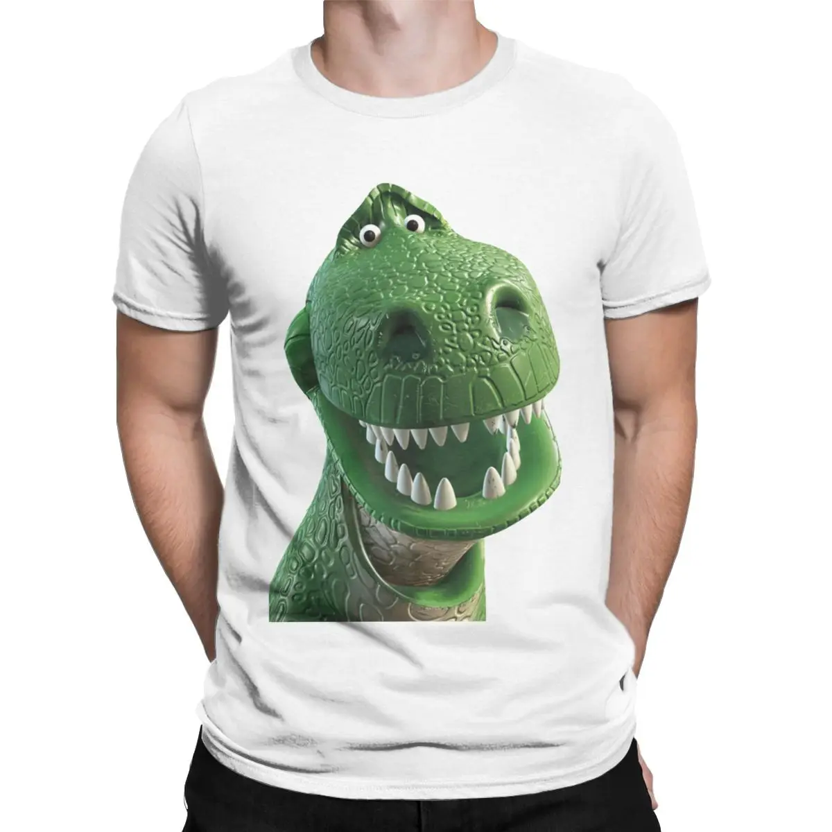 Toy Story Rex Dinosaur Men's T Shirts Casual Tee Shirt Short Sleeve Round Neck T-Shirts 100% Cotton Birthday Present Clothing