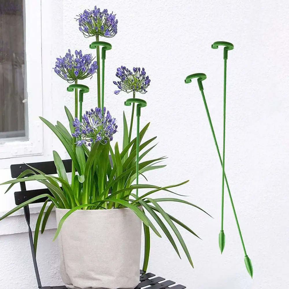 10Pcs Support Rod Plant Supports Stakes Fixed Anti Lodging Leaf Guard Frame 17/27/37cm Durable Support Stake Ring