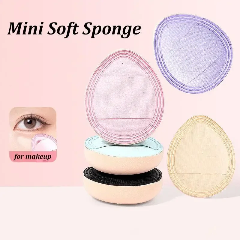 Mini esponja para polvo para dedo, cojín de aire grueso, corrector, colorete, esponja de maquillaje suave, uso en seco y húmedo, herramienta de belleza para detalles faciales, 1/3 Uds.