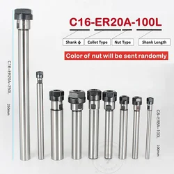 C-8-10-12-16-20-25-mm ER-8-11-16-20-A Straight Shank Extension Mini Collet Chuck Holder CNC Milling Lengthen Tool Extension Rod