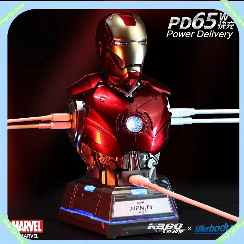 

2025 Marvel Killer Body Iron Man Charging Center Bust Mecha Charger Figurine Model Desktop Ornament Gift
