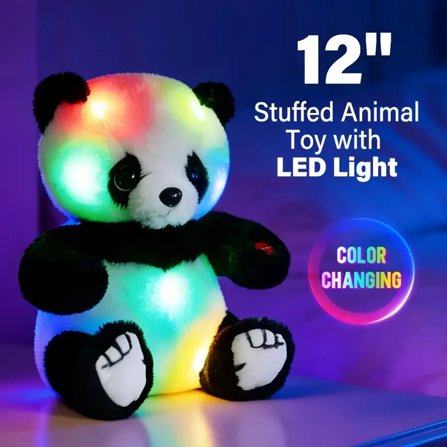 

8/12 Inch Light Up Panda Stuffed Animals, Cute Panda Bear Plush with LED Light, Hugging Toy Gift for Birthday Gift for Boys Gir