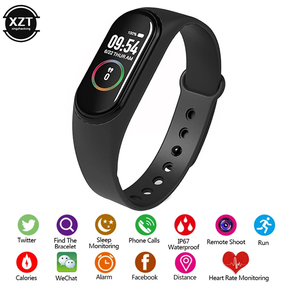 Inteligentny zegarek Opaska na nadgarstek Wodoodporny zegarek Ciśnienie krwi Pulsometr Fitness Tracker Sportowa inteligentna bransoletka Zegar