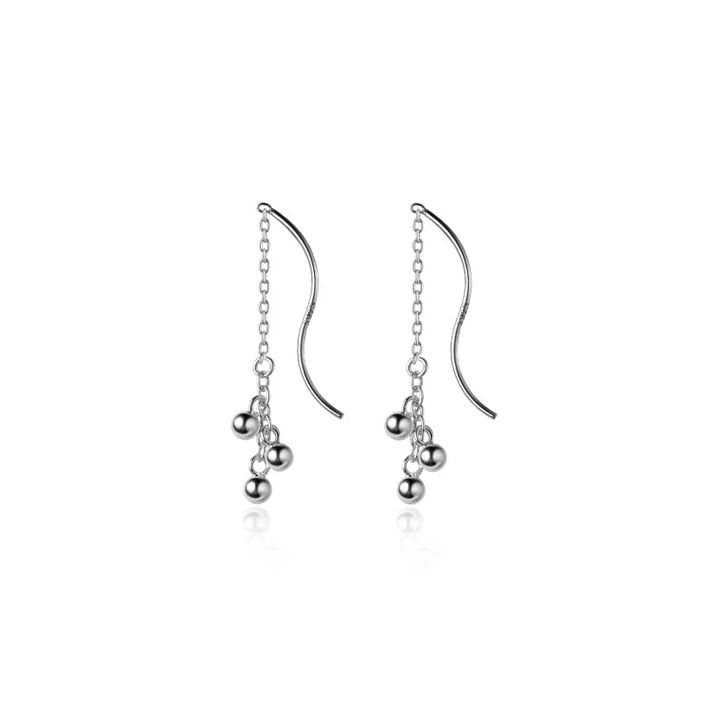 Modian Hot Sale Real 925 Sterling Silver Swing Bell Long Tassel Drop Earrings For Women & Female Fashion Sterling Silver Jewelry