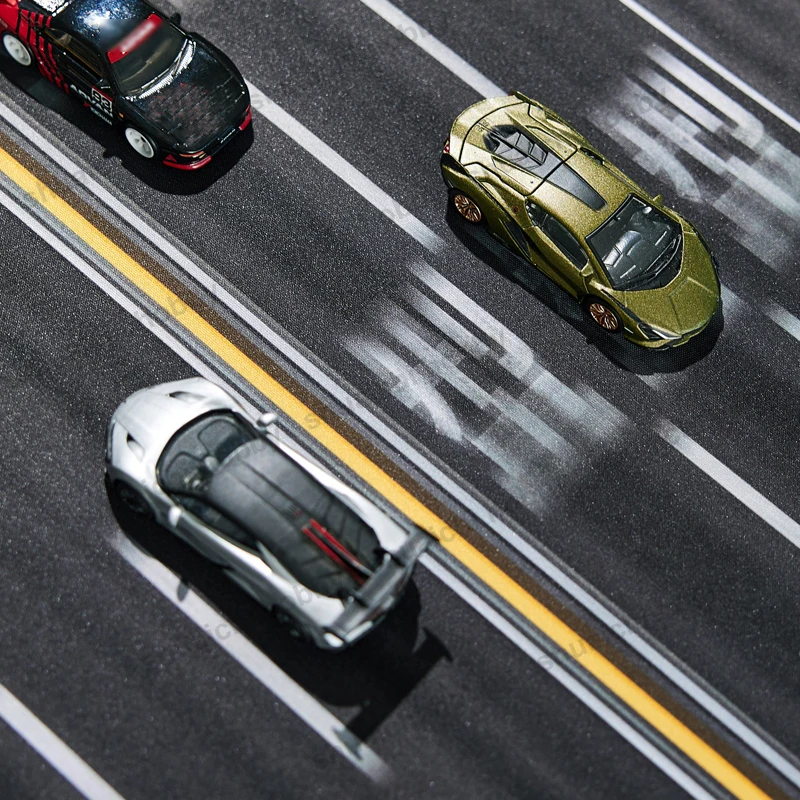 1PCS 800x400mm Scene Mat Parking Lot/Race Track Pattern Rubber Mouse Pad Background Pads for 1/64 Scale Car Model Ornaments