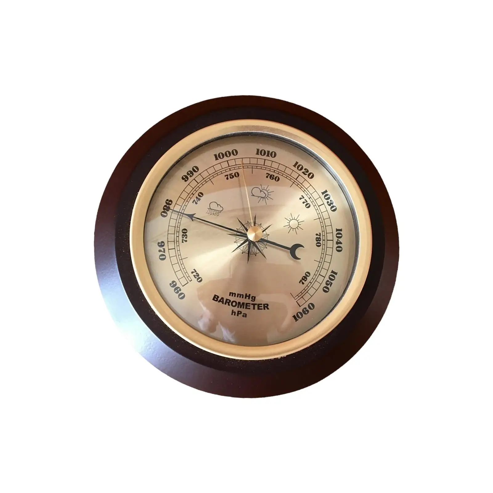 Wall Mounted Barometer Pressure Gauge Coastal Clock Hanging Weather Station