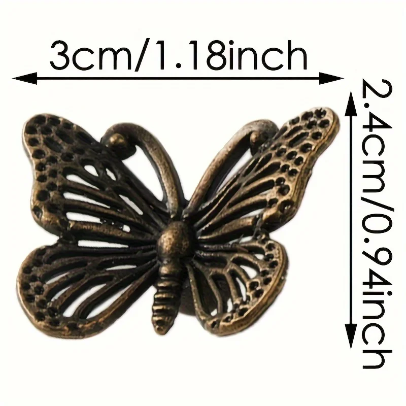 5Pcs Zinc Alloy Vintage Cabinet Knobs Animal Shape DIY Furniture Hardware Cabinet Handle Decorative Butterfly Cabinet Knobs