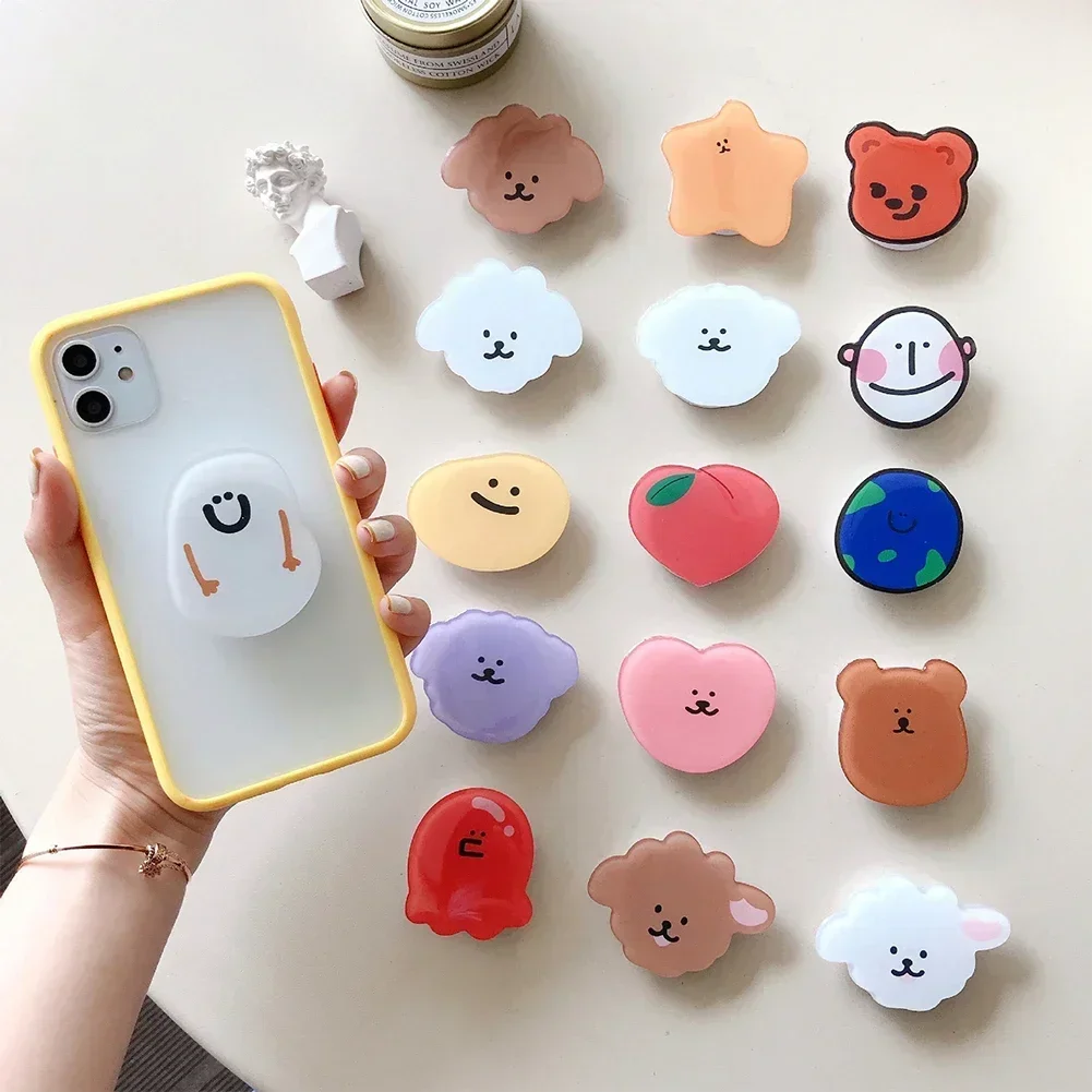 

Folding Cute Phone Finger Holder Kawaii Cartoon Mobile Phone Grip Stand for Universal Phone Telescopic Bracket Ornaments Gift