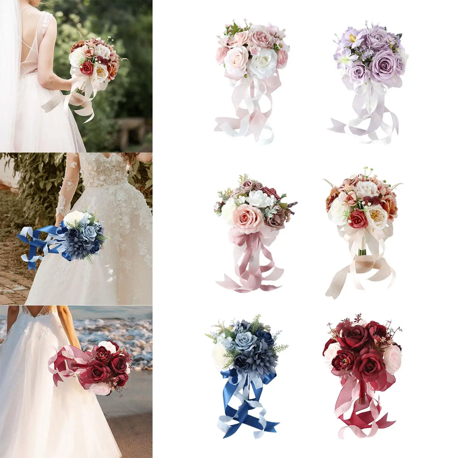 

Свадебный букет, домашний декор, реалистичное элегантное романтическое украшение, искусственная церемония, юбилей, выпускной, День матери, День святого Валентина