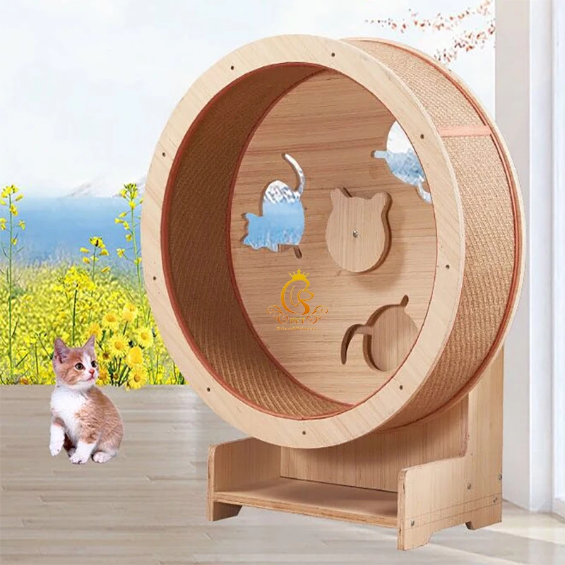 

EUR PET Silent Cat Treadmill Exercise Running Wheel Climbing Frame With High Fiberboard Cat Toy Cat Accessories
