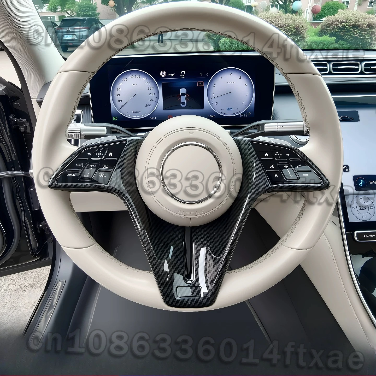 Suitable for Mercedes-Benz GLE GLS New C200L S-Class S450L E-Class E300L Steering Wheel Triangle Frame Decoration Modification