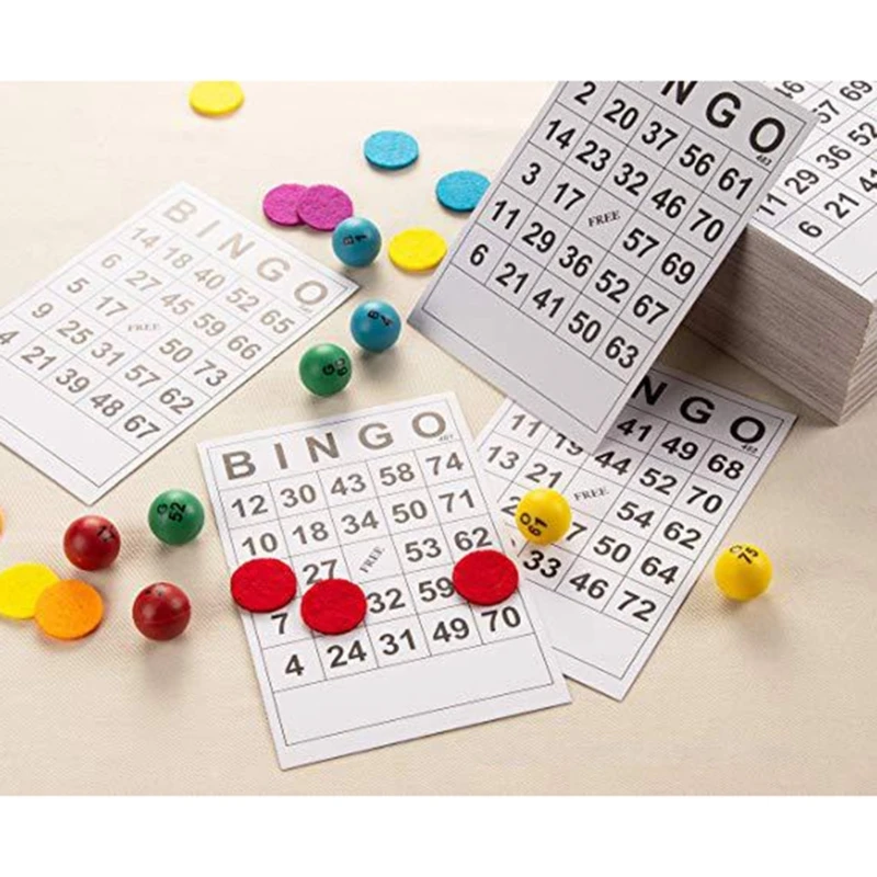 60 Stück Bingos-Spielkarten mit eindeutiger Nummer, Einweg-Party-Tischspielkarten