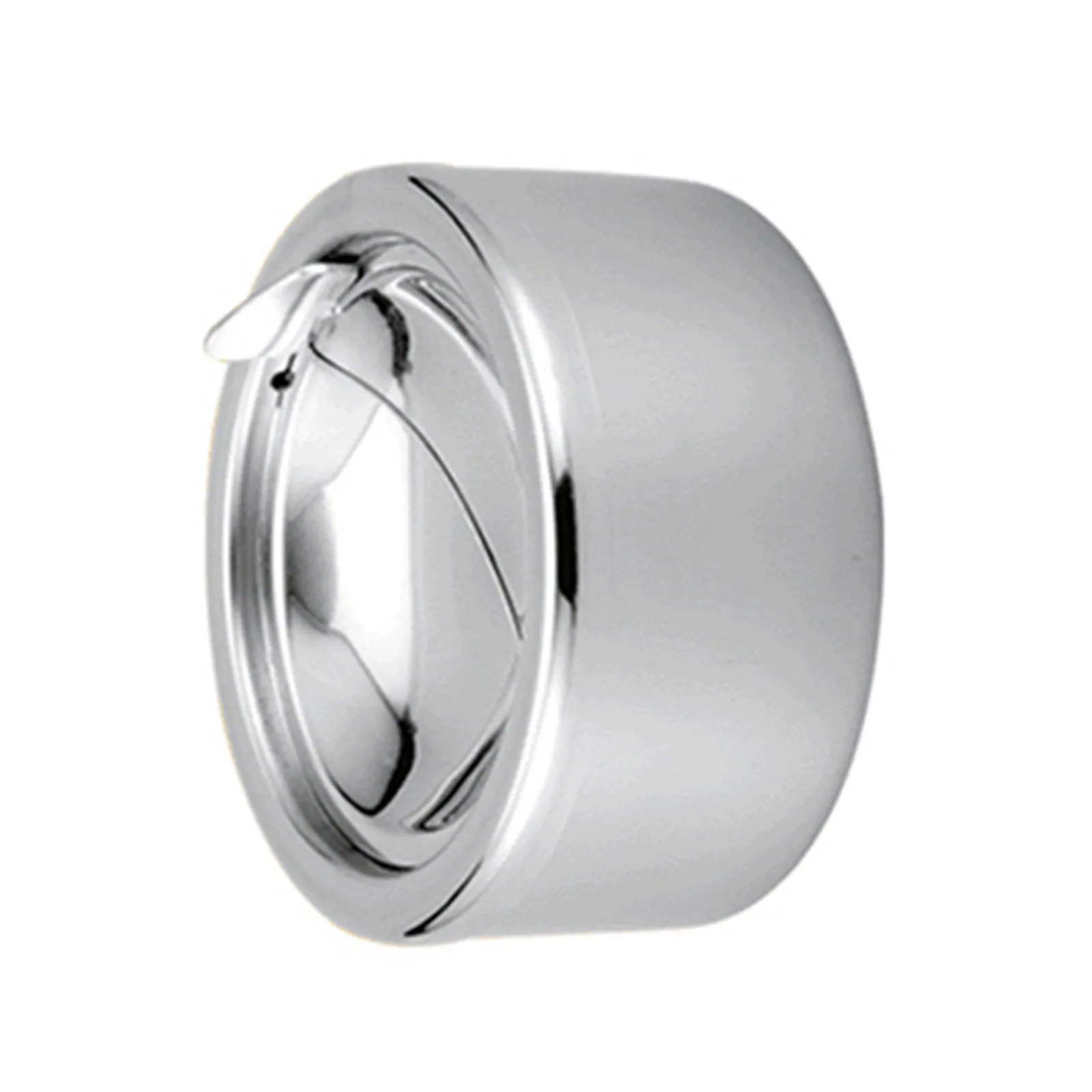 

1pcs Automatic Opening Ashtray Stainless Steel Windproof With Lid Large Capacity For Home Bar Hotel Cafe Use Silver