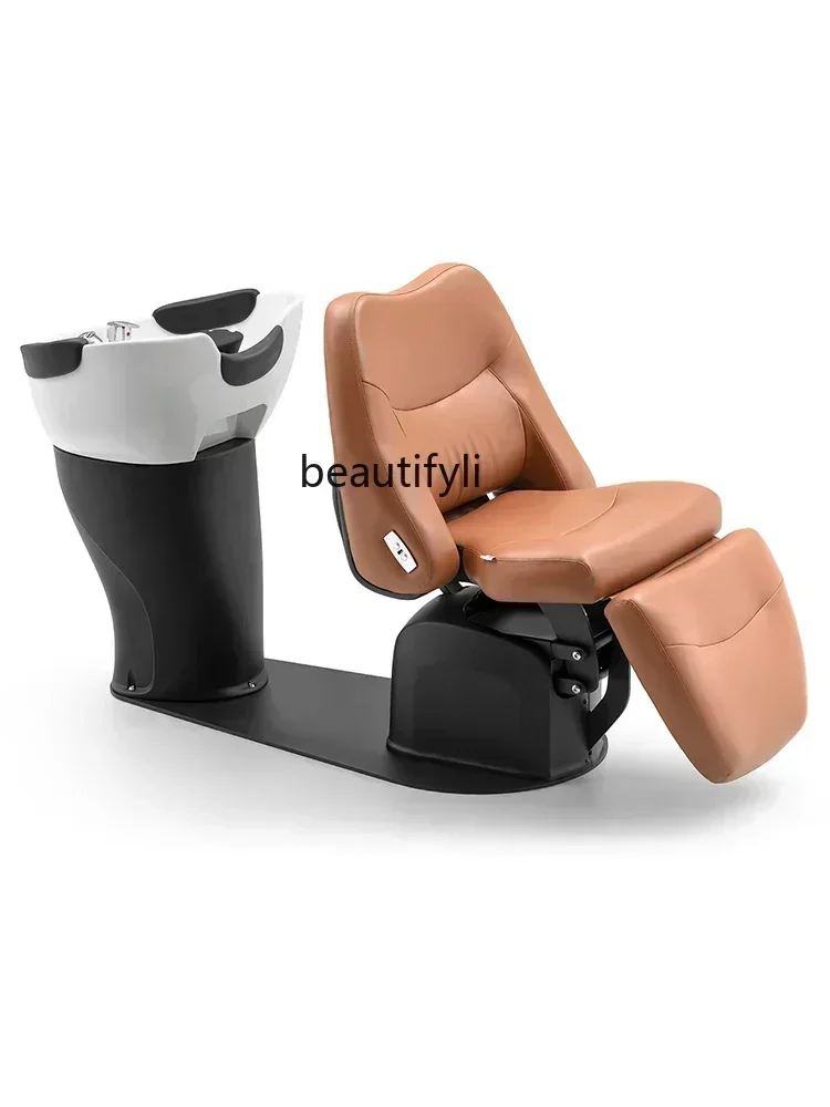 Electric Lying Half Shampoo Chair Cosmetology Shop Hair Care Flushing Bed Barber Shop Shampoo Basin for Hair Salon