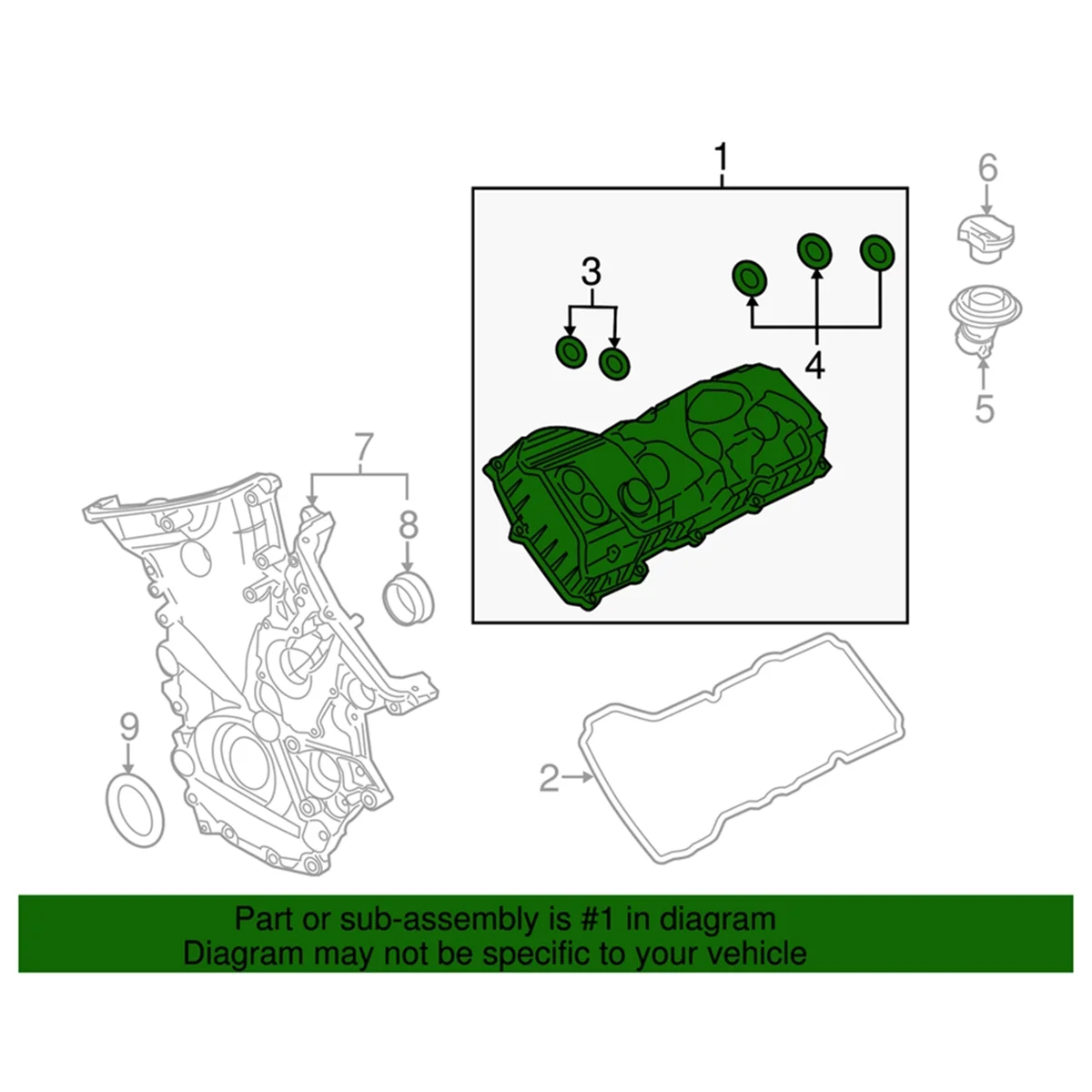 

Right Side Valve Cover HL3Z-6582-F for Ford F-150 Expedition Lincoln Navigator 3.5L Turbo 2018-2022 HL3Z-6582-A HL3Z6582