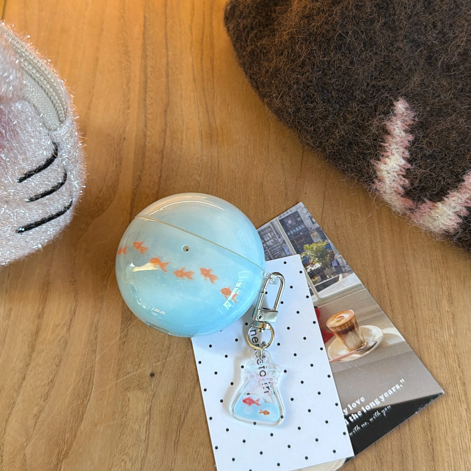 

Gold fish blue pendant imd earphone case for Huawei FreeBuds 7i 6i 5i se2 se3 freeClip 2 wireless bluetooth charging box cover