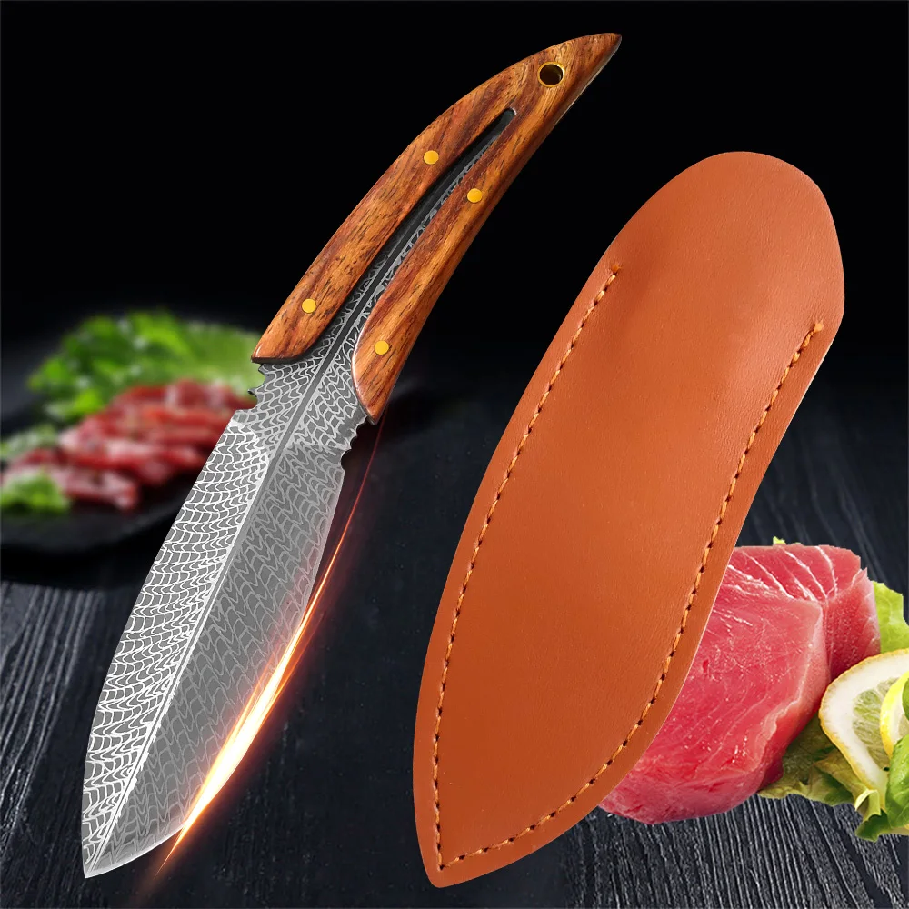 Handmade Stainless Steel Kitchen Boning Knife Cleaver Meat Fishing Sashimi Boning Mini Knife for Fruit Vegetables