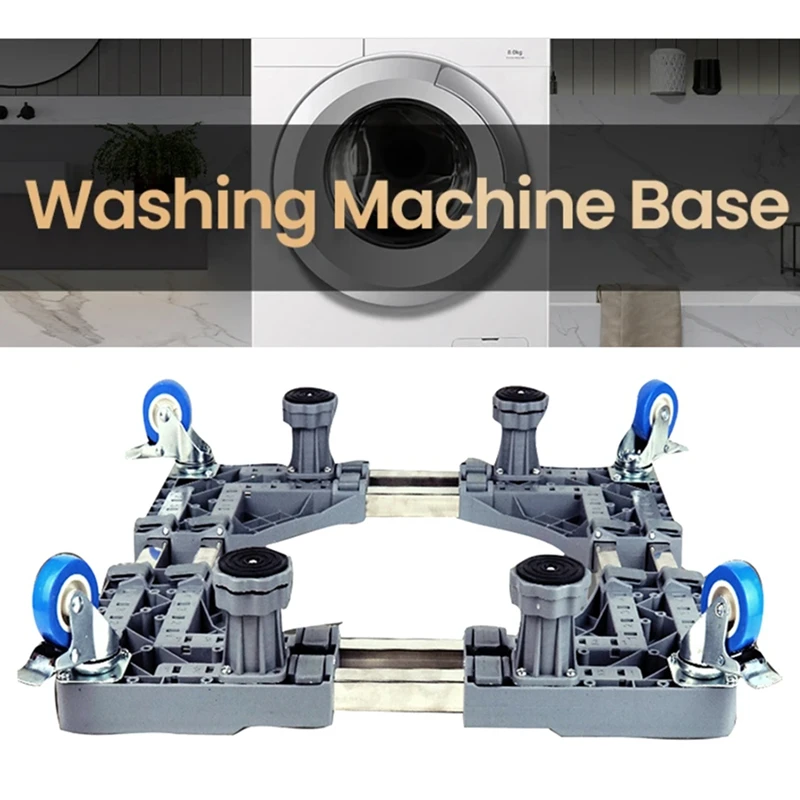 Washing Machine Stand Universal Mobile Base Anti-Vibrator Mobile Adjustable Base With Wheels For Dryer Refrigerator