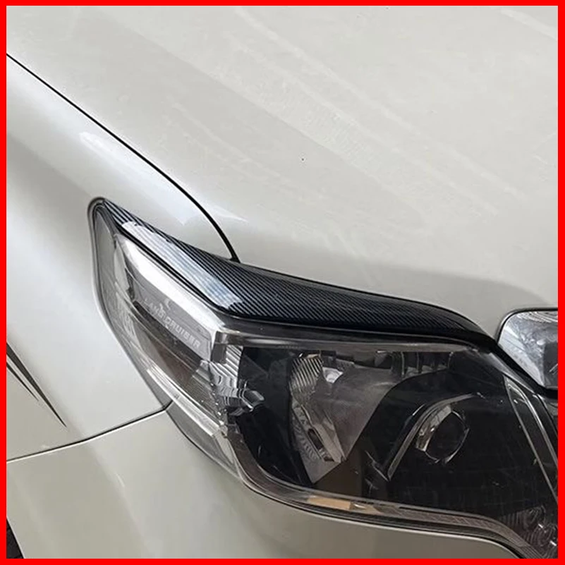For Toyota Prado LC150 FJ150 2014-2017 Headlight Eyelid Eyebrow Decorate Cover Sticker Trim Strip Car Parts Accessories