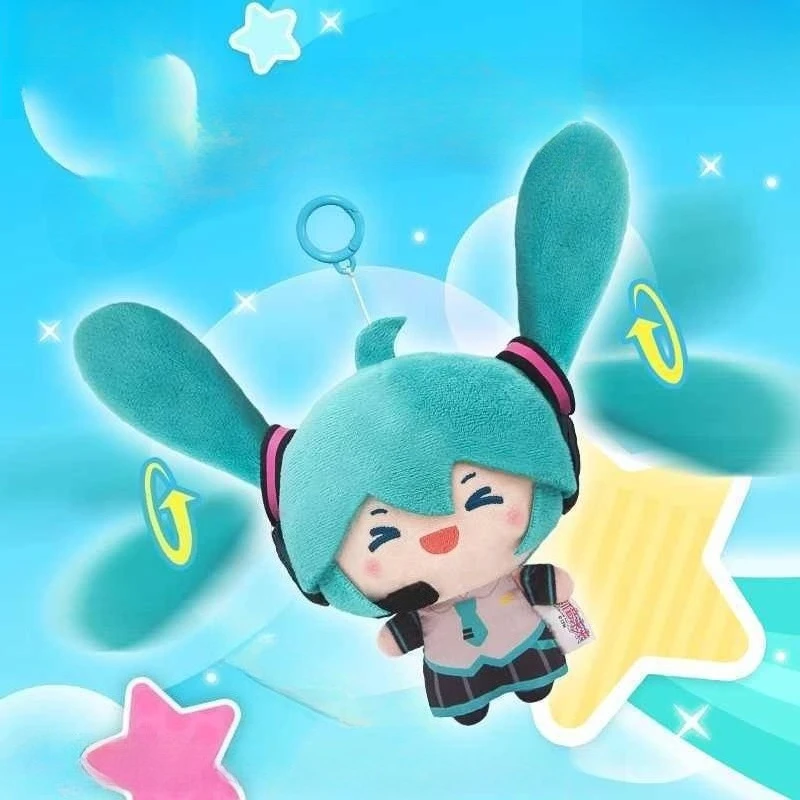 New Hatsune Miku Kawaii Dual Ponytail Plush Doll Fufu Stuffed Toy Pendant for Backpack Birthday Gift