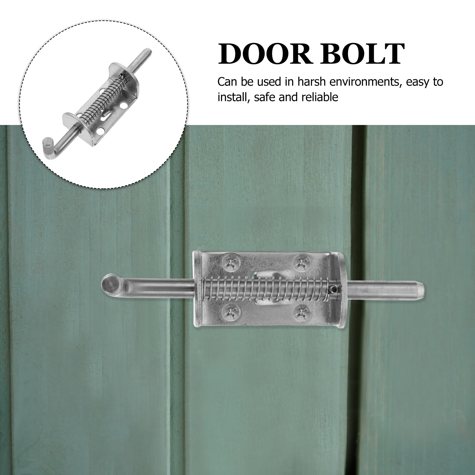 

Heavy Duty Stainless Steel Gate Lock Door Bolt Anti-theft Security Pin Durable Corrosion Resistant High Hardness Spring Latch