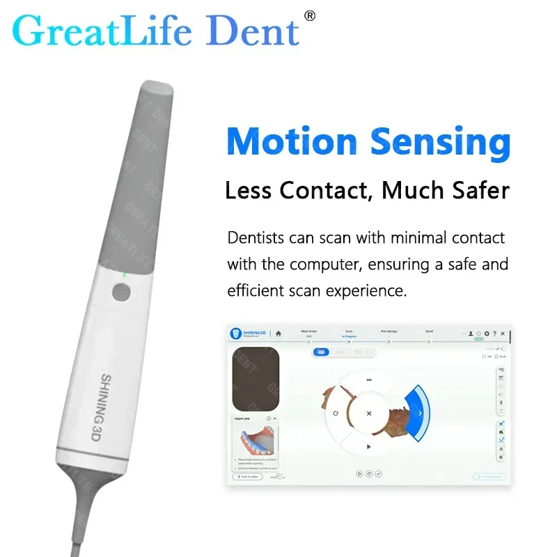 GreatLife Dent SHINING 3D Dental Aoralscan 3 ماسح ضوئي داخل الفم AI Scan متوافق مع زرع MAC/OS/تقويم الأسنان/الترميم #4