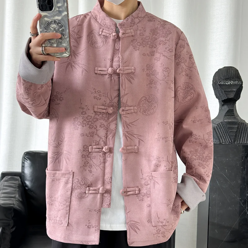 

Новый китайский свободный крой молодежный костюм Тан Джет большого размера весна осень повседневная верхняя одежда для мужчин художественный ханьфу