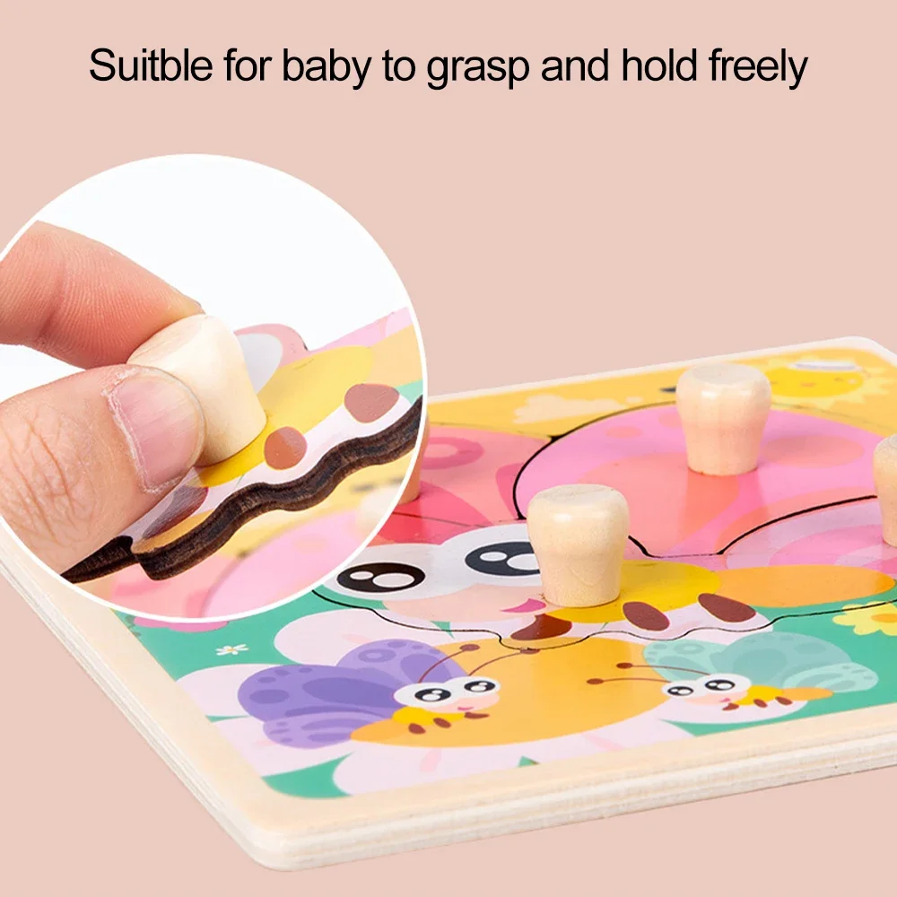 Montessori Baby Toys 3D Wooden Puzzles Children'S Hand Scratch Board Puzzle Kids Early Learning Education Fruit Cognitive Toy