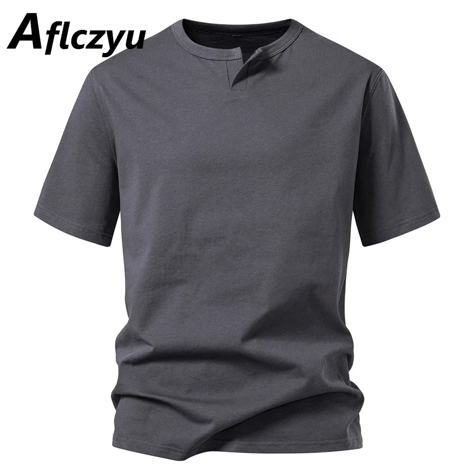 

Summer Short Sleeve T-shirt Men Fashion Casual Solid Color Tops Tees Male Summer Cotton Shirts Black White