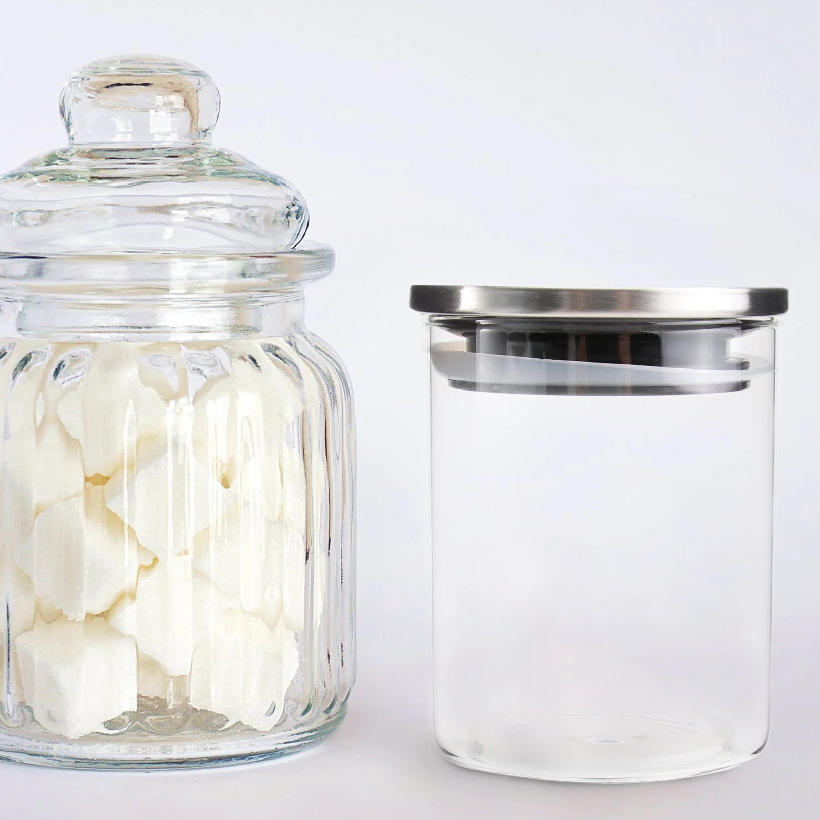 

Transparent Glass Dry Grains Food Storage Container Jars Kitchen Organizers Airtight Sealing Case for Pantry Snacks Tea