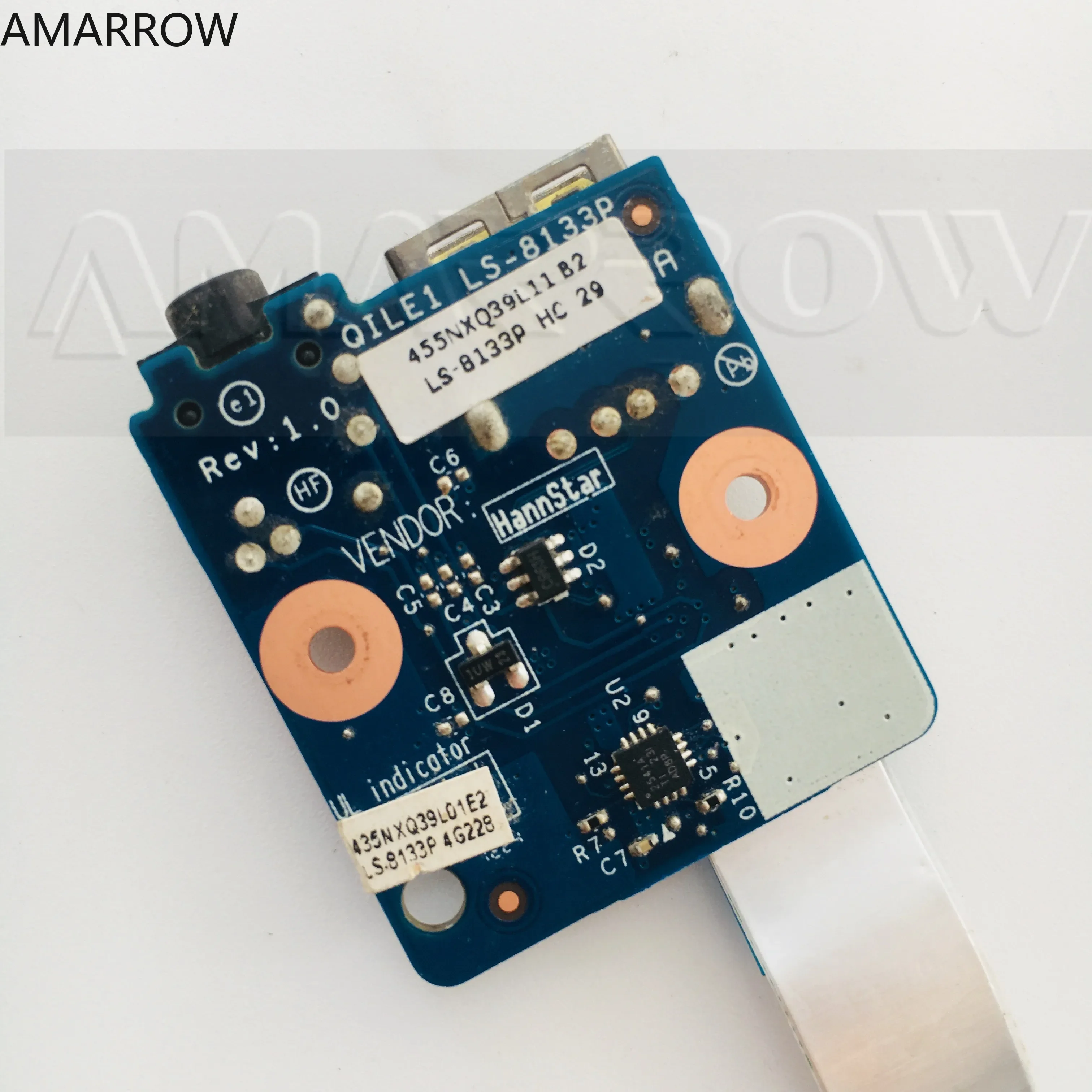 Original para lenovo e430 e430c e435 e445 e545 e535 e530 e530c usb jack de áudio placa de áudio placa usb LS-8133P
