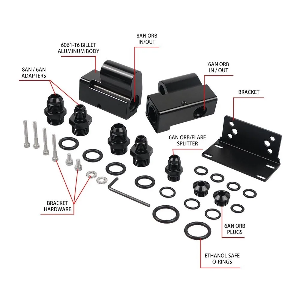 Fuel Sensor Adapter Bypass Module 6AN 8AN Billet For VDO For AEM For Continental 13577429 13577379 13507128 30-2200