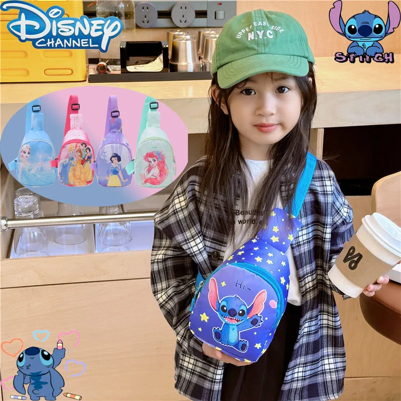 

Disney Series Children Shoulder Bag Lilo & Stitch Frozen Mickey Mouse Cute Large Capacity Boys Girls Crossbody Chest Pack Gifts