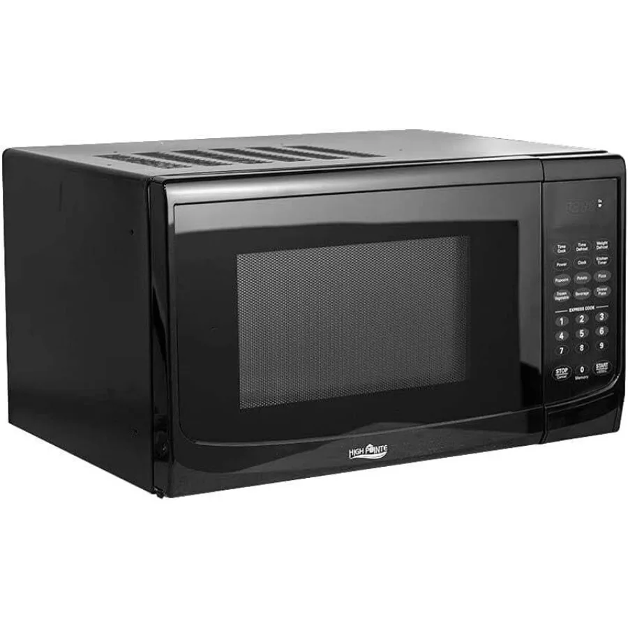 فرن ميكروويف أسود RV مع قرص دوار لمساحات المطبخ المدمجة - 1.0 متر مكعب. قدم. سعة مثالية للمعيشة المتنقلة والصغيرة