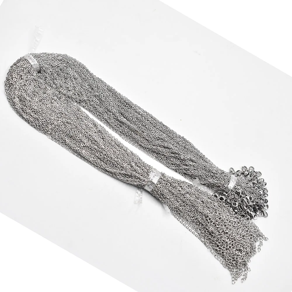 Wholesale 1.5mm 2mm 45+5cm 60+5cm stainless steel Necklace Rope Chain Lobster Clasp DIY Jewelry Accessories 100pcs/lot free image 3